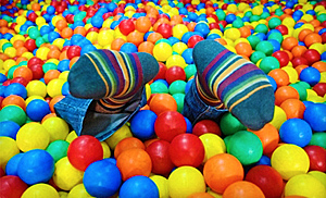 Playing in ball pit at Bounce!